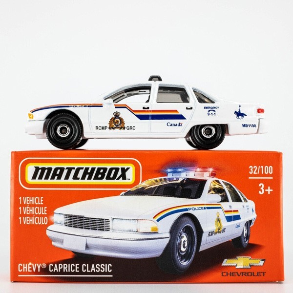 Matchbox Chevy Caprice Classic Police Car - MBX City Series Die-Cast Toy Vehicle